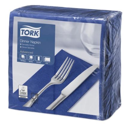 Picture of TORK DINNER NAPKIN 8 FOLD 39CM 2 PLY DARK BLUE (1800)