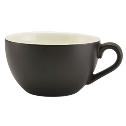 Picture of GENWARE PORCELAIN MATT BLACK BOWL SHAPED CUP 25CL 8.75oz   (6)