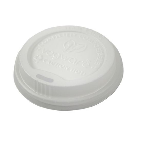 Picture of PACK OF (100) 89MM CPLA HOT CUP LID WHITE FITS 10-20OZ