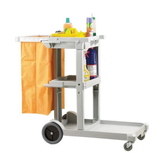 Picture of JANITOR CART WITH VINYL BAG 90LTR YELLOW          (JOLLY TROLLEY)