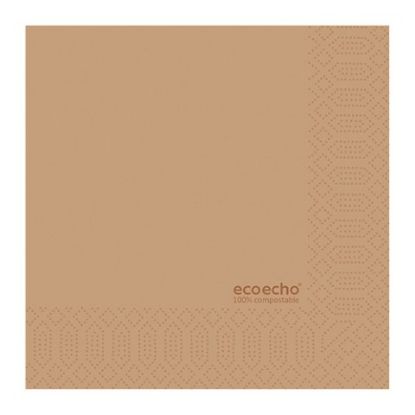 Picture of PACK OF 250 DUNI ECOECHO UNBLEACHED NAPKIN 3PLY 33CM