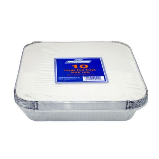 Picture of SQUARE FOIL TRAY & LID 23X23CM x 10