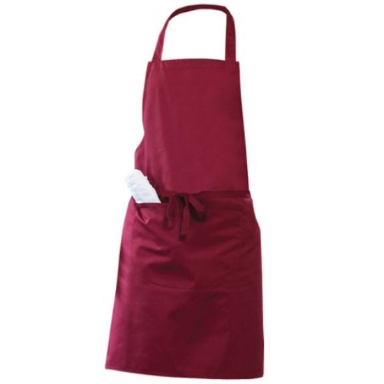 Picture of BIB APRON WITH POCKET 91cm CLARET