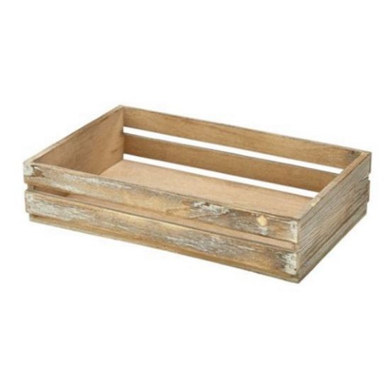 Picture of WOODEN CRATE DARK RUSTIC 35X23X8CM