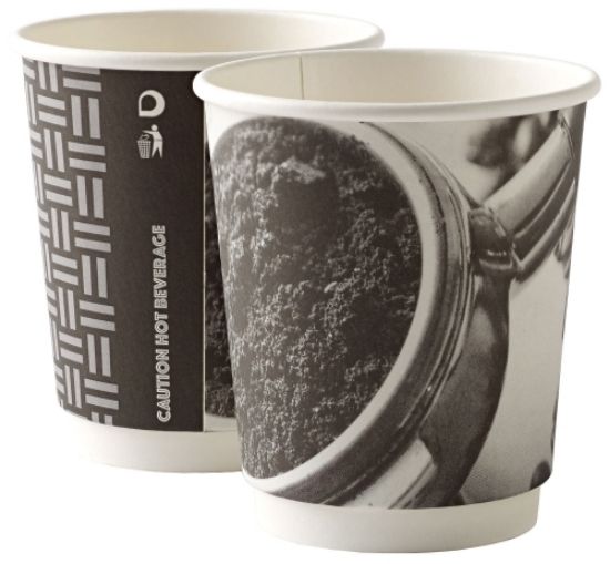 Picture of CASE OF 500 BARISTA 12oz DOUBLE WALLED PAPER CUP MIXED DESIGN