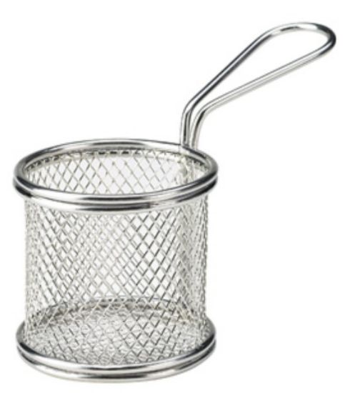 Picture of SERVING FRY BASKET ROUND STAINLESS STEEL     8x7.5CM