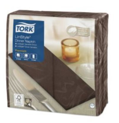 Picture of TORK LINSTYLE DINNER NAPKIN 8 FOLD 39CM COCOA  (600)