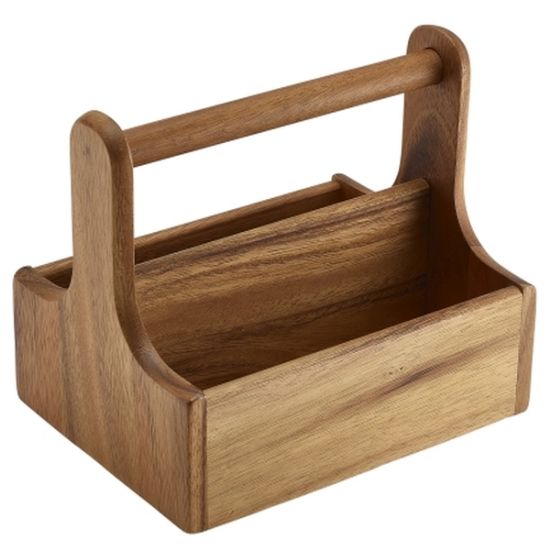 Picture of MEDIUM WHITE WOOD TABLE CADDY