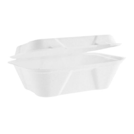 Picture of CASE OF (500) BAGASSE CLAMSHELL 7x5"