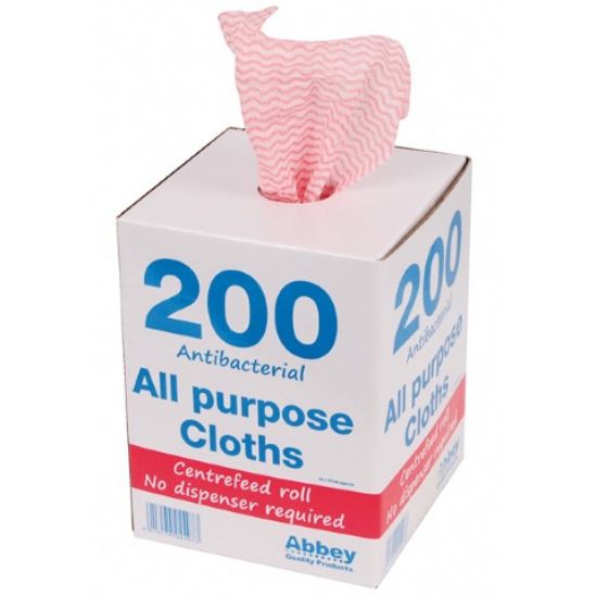 Picture of ABBEY ANTIBACTERIAL CLOTHS IN BOX RED x 200