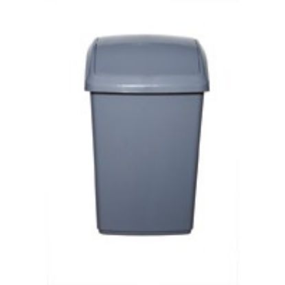 Picture of WHITEFURZE SWING TOP BIN 50LT 38X67X34CM SILVER