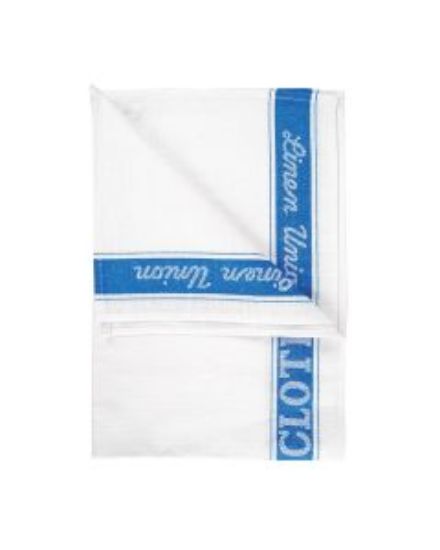 Picture of LINEN UNION GLASS CLOTH 20X30" WHITE/BLUE  (10)