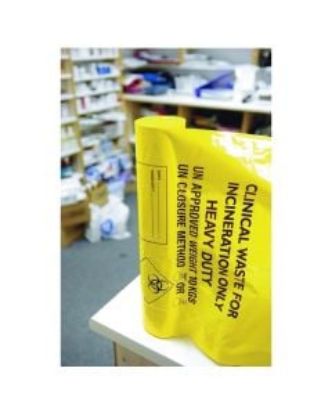 Picture of CLINICAL YELLOW SACKS HEAVY DUTY 15" X 28" X 39" 90L CASE 100