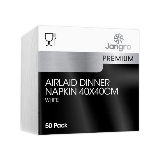 Picture of PREMIUM AIRLAID DINNER NAPKIN 8 FOLD 40CM WHITE  (500)