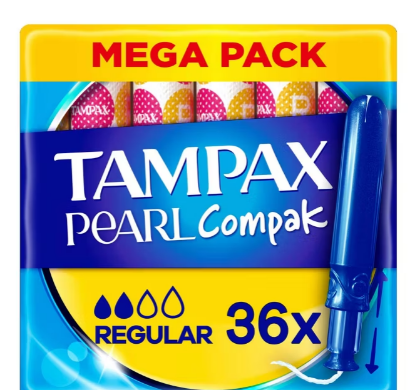 Picture of TAMPAX PEARL COMPAK REGULAR TAMPON WITH APPLICATOR (36)