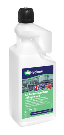 Picture of BIO HYGIENE ALL PURPOSE CONC. UNFRAGRANCED SANITISER 1LTR
