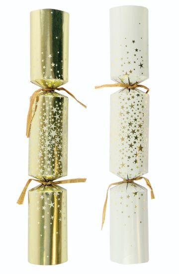Picture of 2025 Cream & Gold Starburst 11" Christmas  Crackers Recyclable  (Case Of 50)