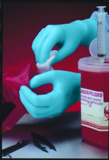 Picture of Hybrid Exam Gloves Powder Free Blue Small (100)