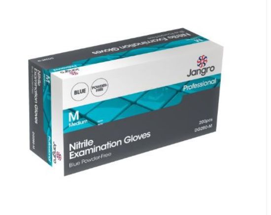 Picture of Jangro Examination Nitrile Blue Powder Free Gloves Small (Pack Of 200)